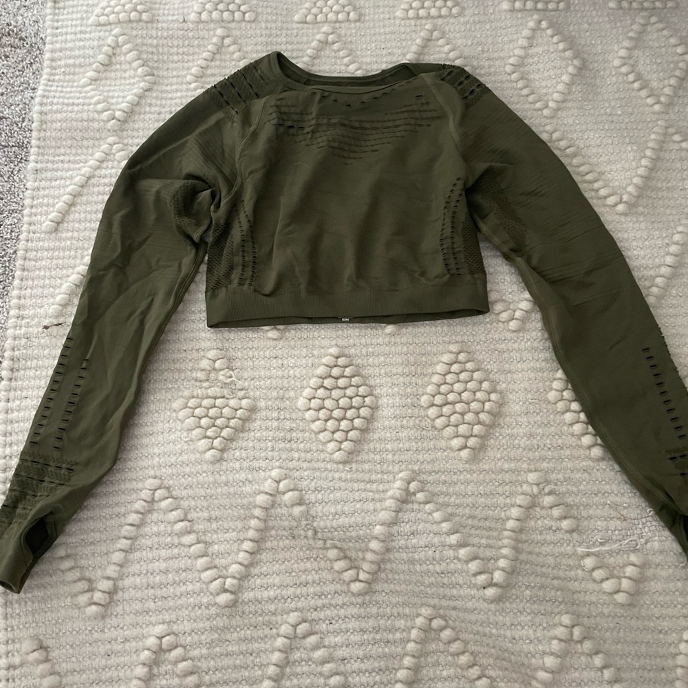 Olive Green Women's Long Sleeve Top